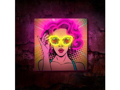 led neon art power woman b
